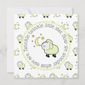 Groene Lam Met Maan En Sterren Gender Reveal Party Kaart (Voorkant)