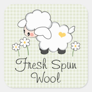 Groene Lamb-Baby shower labels stickers