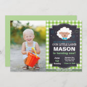 Groene Lamb - uitnodiging op vrijdag met foto (Voorkant / Achterkant)