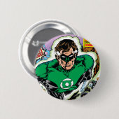 Groene lampions vliegen ronde button 5,7 cm (Voorkant /achterkant)