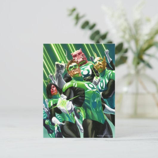 Groene lampjes briefkaart (Staand voorkant)