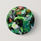 Groene lampjes ronde button 5,7 cm (Voorkant)