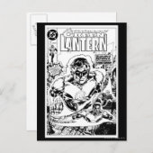 Groene lampjes vliegen, zwart en wit briefkaart (Voorkant / Achterkant)