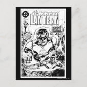 Groene lampjes vliegen, zwart en wit briefkaart (Voorkant)