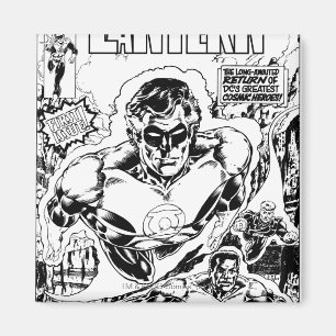 Groene lampjes vliegen, zwart en wit magneet