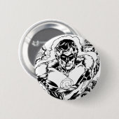 Groene lampjes vliegen, zwart en wit ronde button 5,7 cm (Voorkant /achterkant)