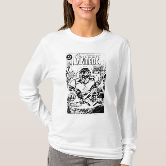 Groene lampjes vliegen, zwart en wit t-shirt (Voorkant)