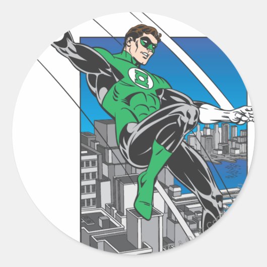 Groene Landen in de stad Ronde Sticker (Voorkant)