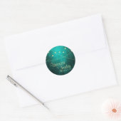 Groene Landlichten Aangepaste Bruiloft Stickers (Envelop)
