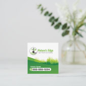 Groene Landscaping Lawn Care Tuinman Maaien Vierkante Visitekaartje (Staand voorkant)