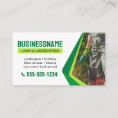 Groene Landscaping Maaien Grasonderhoudswerf Visitekaartje (Voorkant)