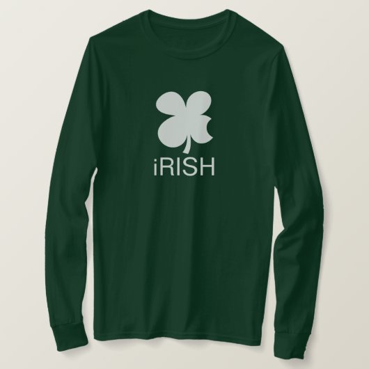 Groene lange hoes Irish Clover St Patrick's Day T-shirt (Design voorkant)