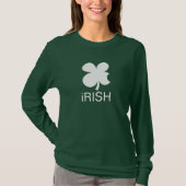 Groene lange hoes Irish Clover St Patrick's Day T-shirt (Voorkant)
