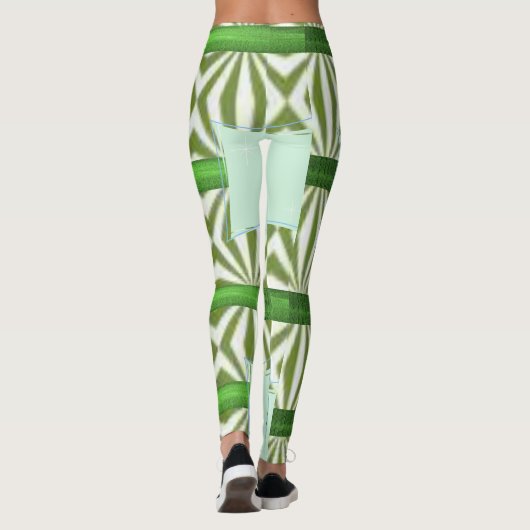groene lange leggings (Achterkant)