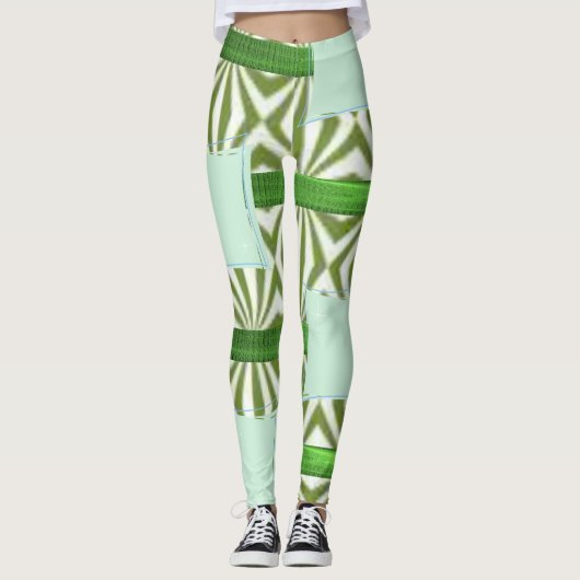 groene lange leggings (Voorkant)