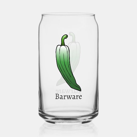 Groene Lange Zoete Paprika Blikvorm Glas (Voorkant)