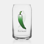 Groene Lange Zoete Paprika Blikvorm Glas (Achterkant)