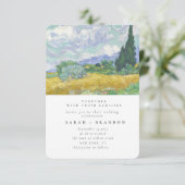 Groene Lanscape Oud schilderbruiloft Kaart (Staand voorkant)