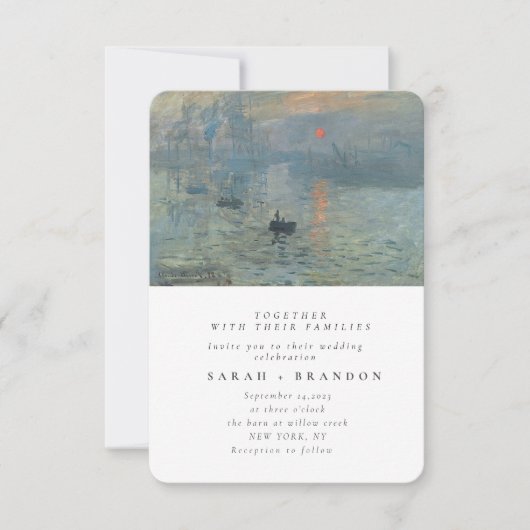 Groene Lanscape Oud schilderbruiloft Kaart (Voorkant)