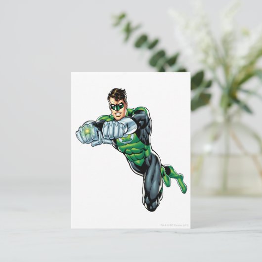 Groene Lantaarn - Comic, beide armen vooruit Briefkaart (Staand voorkant)