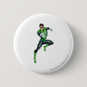 Groene Lantaarn - Comic, Jumping Ronde Button 5,7 Cm