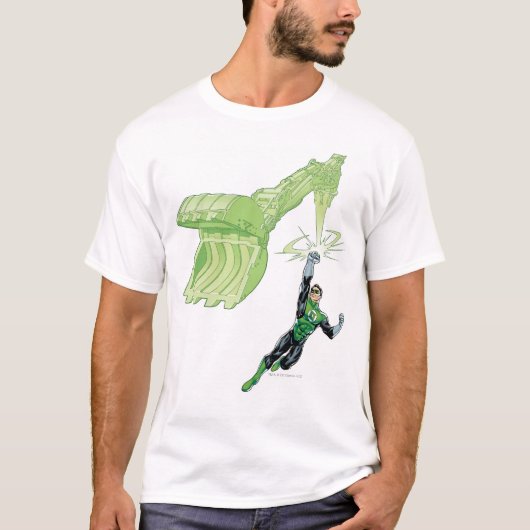 Groene Lantaarn - Comic, met machine T-shirt (Voorkant)