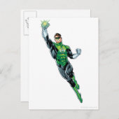 Groene lantaarn - Comic, omhoog vliegend Briefkaart (Voorkant / Achterkant)