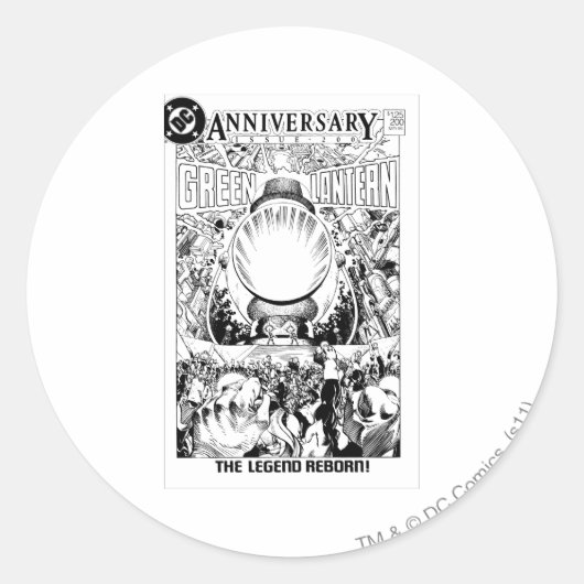 Groene Lantaarn - De Legende Reborn, Zwart en Wit Ronde Sticker (Voorkant)