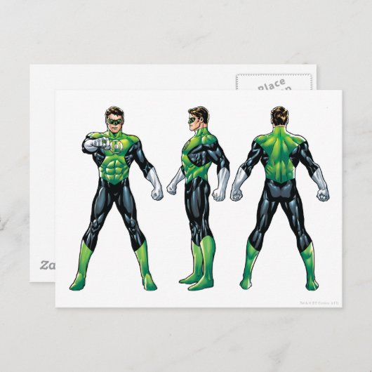 Groene Lantaarn Drie Uitzichten Briefkaart (Voorkant / Achterkant)