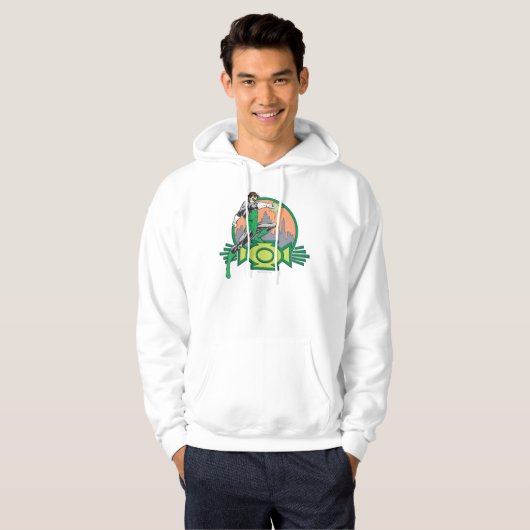 Groene Lantaarn en Cityscape Hoodie (Voorkant volledig)