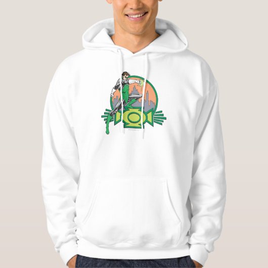 Groene Lantaarn en Cityscape Hoodie (Voorkant)