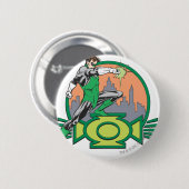 Groene Lantaarn en Cityscape Ronde Button 5,7 Cm (Voorkant /achterkant)