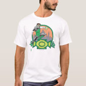 Groene Lantaarn en Cityscape T-shirt (Voorkant)