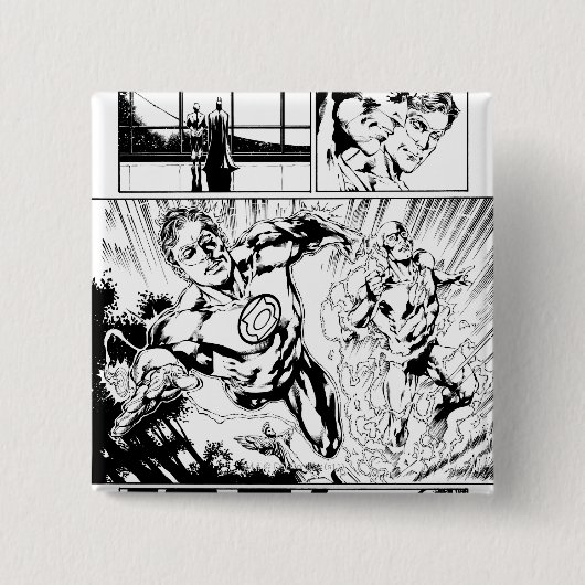 Groene Lantaarn en Flash Panel 2 Vierkante Button 5,1 Cm (Voorkant)