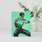 Groene lantaarn en golvende ring briefkaart (Staand voorkant)