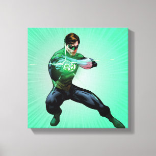 Groene lantaarn en golvende ring canvas afdruk