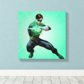 Groene lantaarn en golvende ring canvas afdruk (Insitu (Houten vloer))