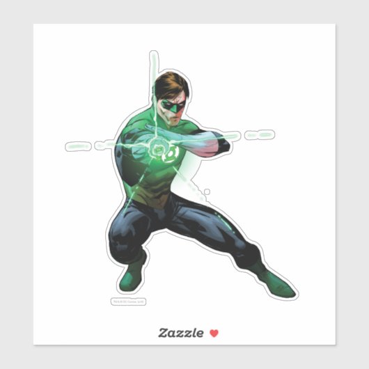 Groene lantaarn en golvende ring sticker (Vel)