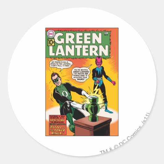 Groene Lantaarn en Hoesje van Sinestro Ronde Sticker (Voorkant)