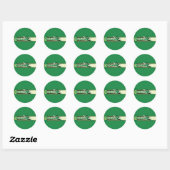 Groene Lantaarn en Logo Ronde Sticker (Vel)