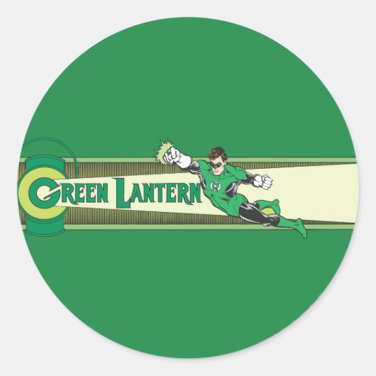 Groene Lantaarn en Logo Ronde Sticker (Voorkant)