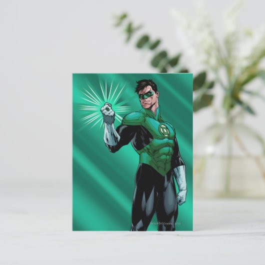 Groene lantaarn en ring briefkaart (Staand voorkant)