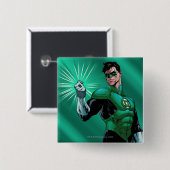 Groene lantaarn en ring vierkante button 5,1 cm (Voorkant /achterkant)