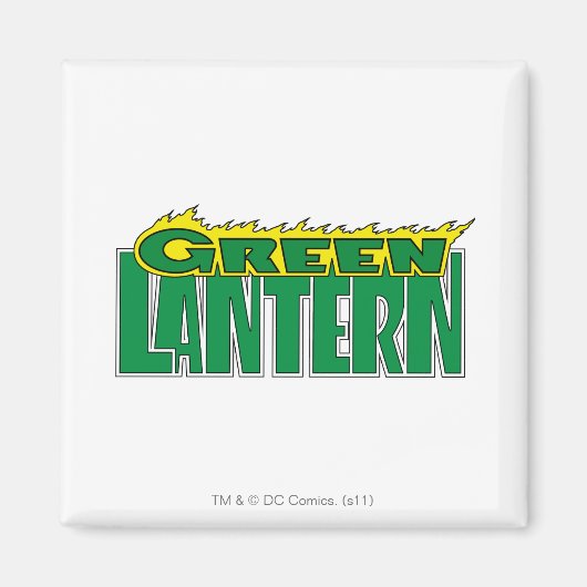 Groene Lantaarn - Gele Flammen Magneet (Voorkant)