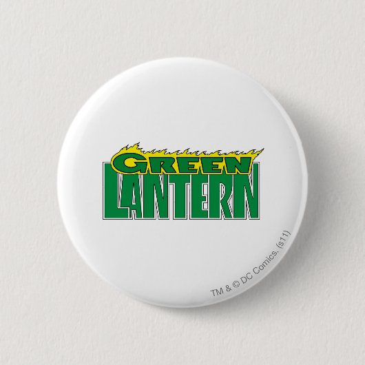 Groene Lantaarn - Gele Flammen Ronde Button 5,7 Cm (Voorkant)