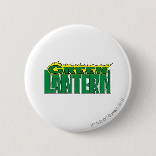 Groene Lantaarn - Gele Flammen Ronde Button 5,7 Cm