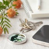 Groene lantaarn - Ggloeiende lantaarn Sleutelhanger (Zijkant)