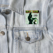 Groene lantaarn - Ggloeiende lantaarn Vierkante Button 5,1 Cm (In situ)