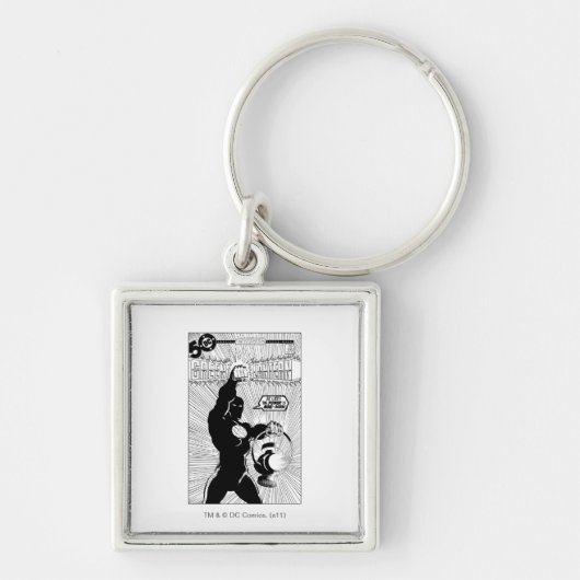 Groene lantaarn - Glanzende lantaarn, zwart en wit Sleutelhanger (Voorkant)