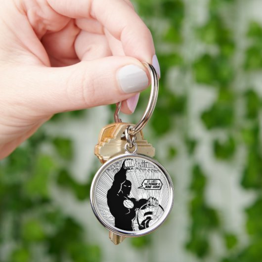 Groene lantaarn - Glanzende lantaarn, zwart en wit Sleutelhanger (Hand)